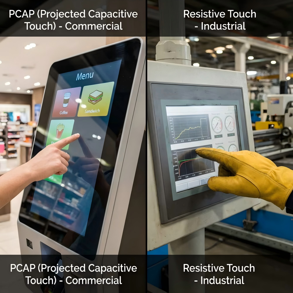 PCAP vs Resistive Touch: Which Is Better for Commercial Displays?
